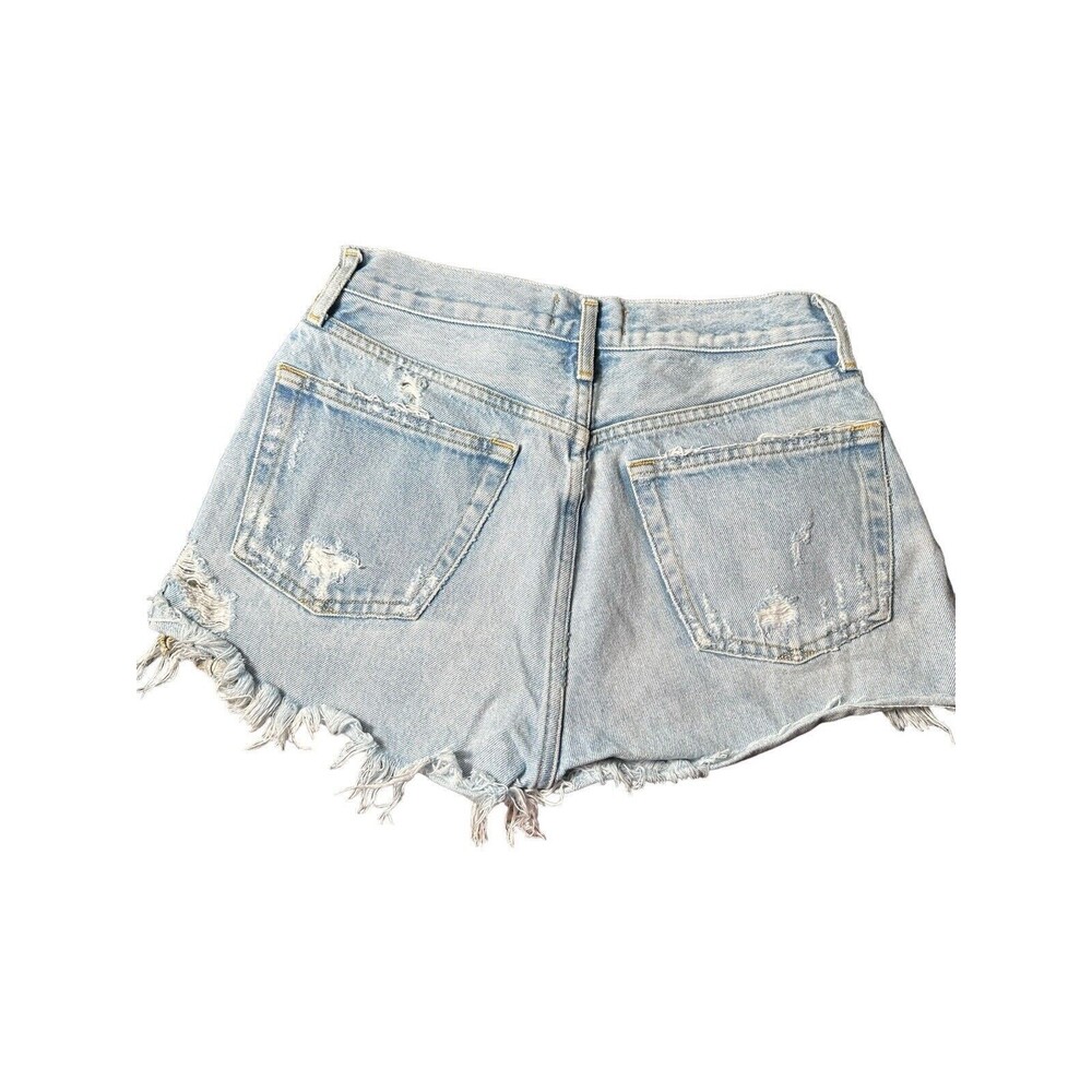 Agolde Jean Shorts Size 25 Women’s Blue Denim Parker Button Fly Distressed AB8-3 - Picture 6 of 9